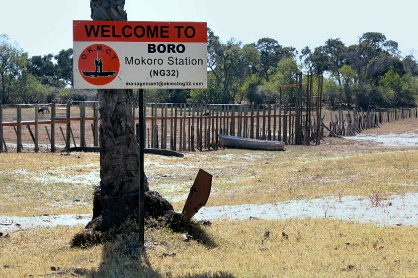 The abandoned dry Boro river poling station. 